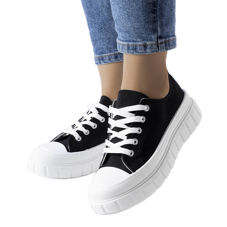 Bellemare svarta platåsneakers