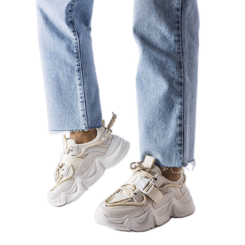 Beige spektakulära sneakers från Desforges