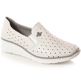 Genombrutna kilskor för kvinnor vita Jezzi MR1840-12