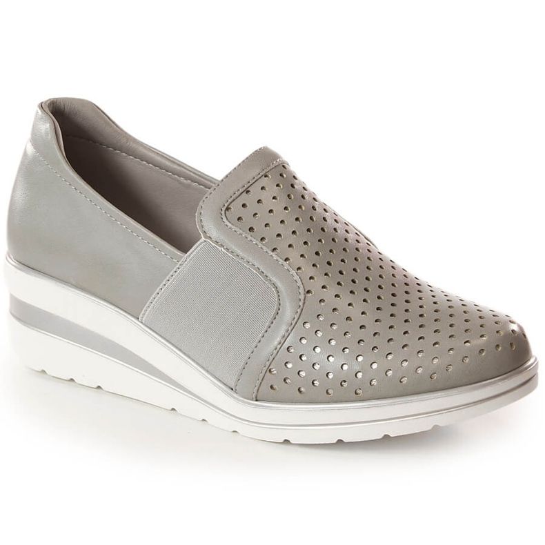Genombrutna kilskor dam grå Jezzi MR1738-17
