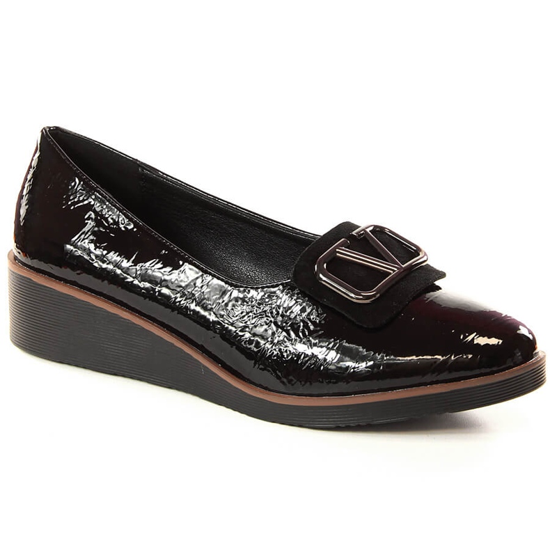 Kvinnors svartlackade kilskor Jezzi RMR2265-3