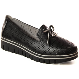 Genombrutna svarta platåskor för kvinnor Jezzi RMR2268-2