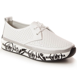 Kvinnors läderskor på plattformen vita T.Sokolski W23-29