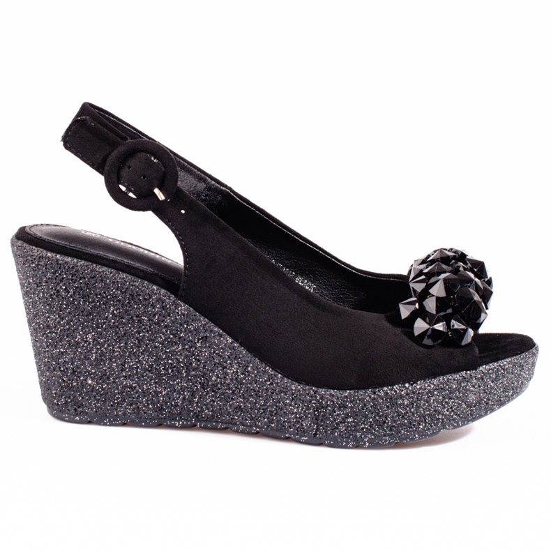 Shelovet mocka sandaler för kvinnor svarta