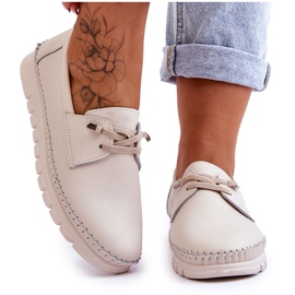 Vinceza Beige Archie Läder Slip-Ons