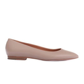 Marco Shoes Ballerinor i mjukt läder beige
