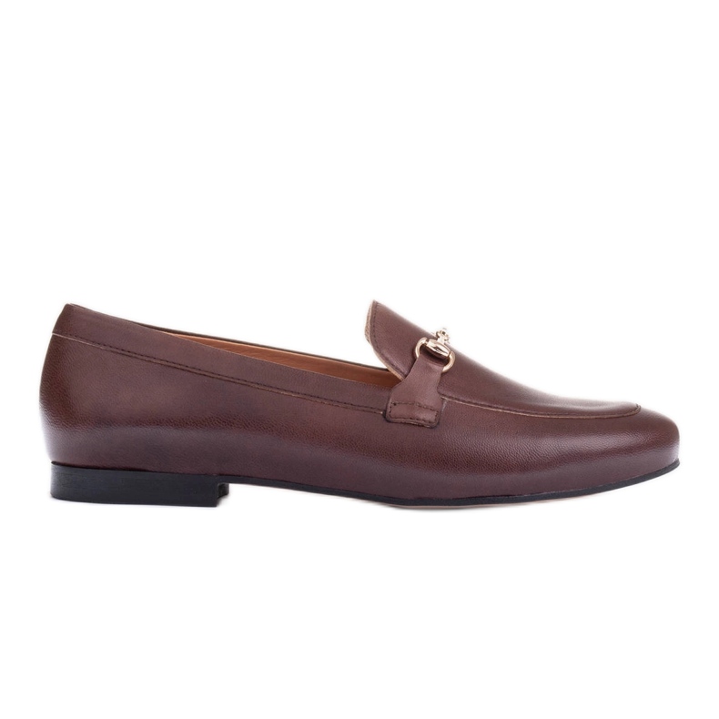 Marco Shoes Metallprydda loafers brun