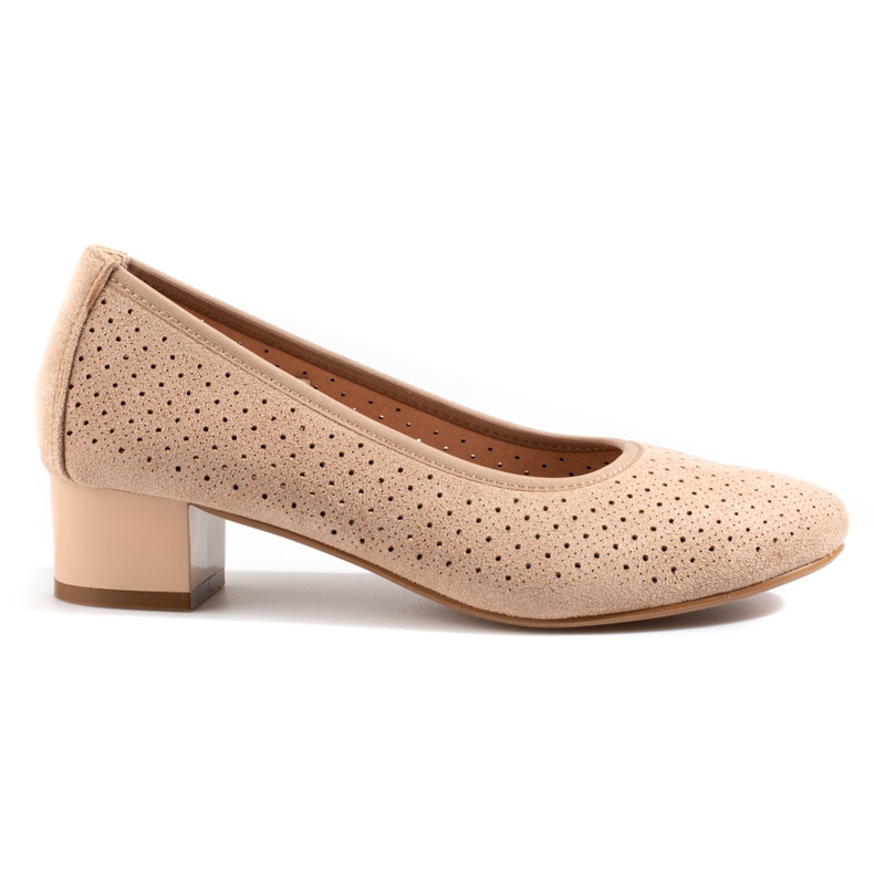 W. Potocki Kvinnors beige genombrutna pumps Potocki