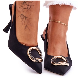 Fashionabla stift med dekoration och zirkoner Svart Alexia