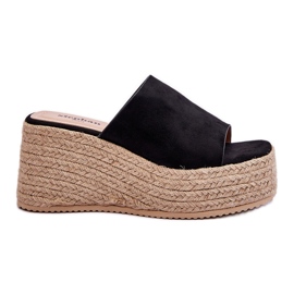 FS1 Damtofflor med kil och plattform Svart Ysabel