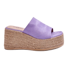 FS1 Damtofflor med kil och plattform Lila Ysabel purpur