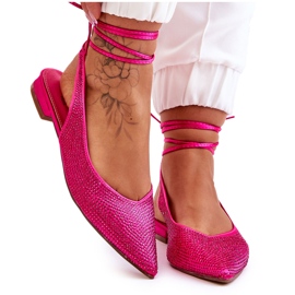 Bundna Ballerinas Med Strass Fuchsia Mavis rosa