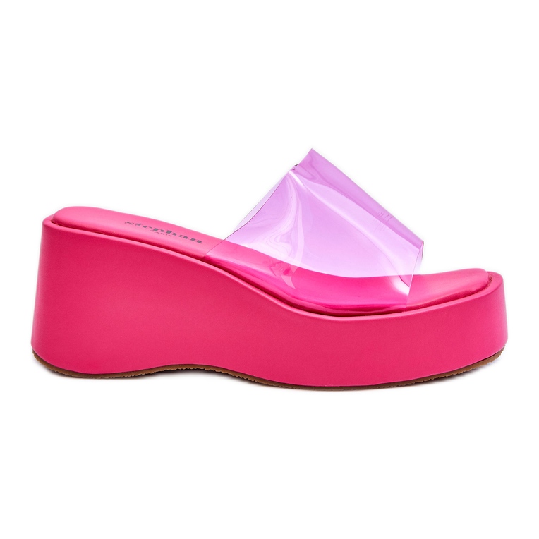 FS1 Transparent Wedge Tofflor dam Fuchsia Eliane rosa