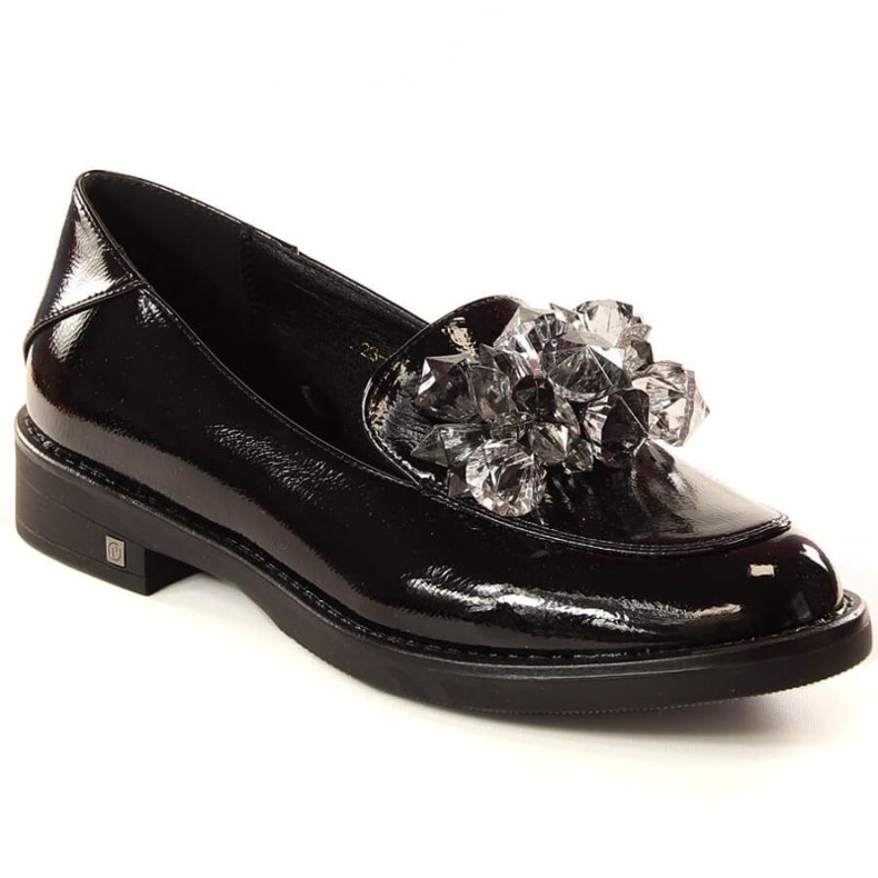 Lackade skor med kristaller Potocki W WOL136 svart