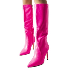 Inna Ljusrosa neon högklackade stövlar från Jaylin