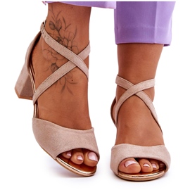 Vinceza Lågklackade damsandaler Beige Quinn brun