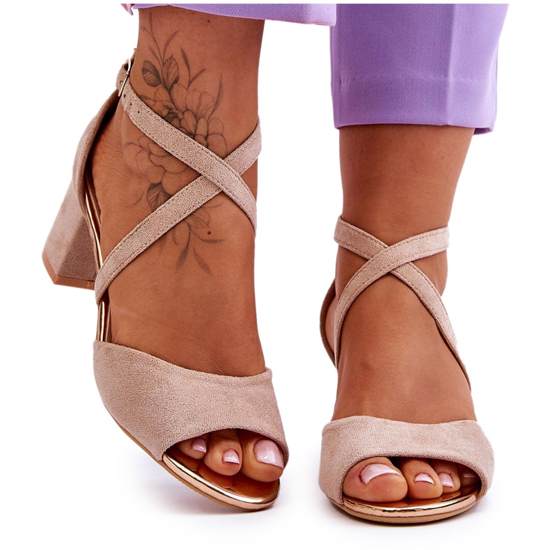 Vinceza Lågklackade damsandaler Beige Quinn brun