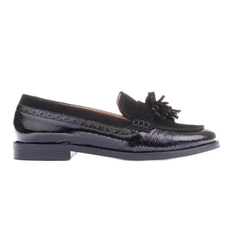 Marco Shoes Loafers med dekorativa fransar svart