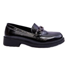 S.Barski Lackade Mockasin Loafers Med Svart Maura-dekoration