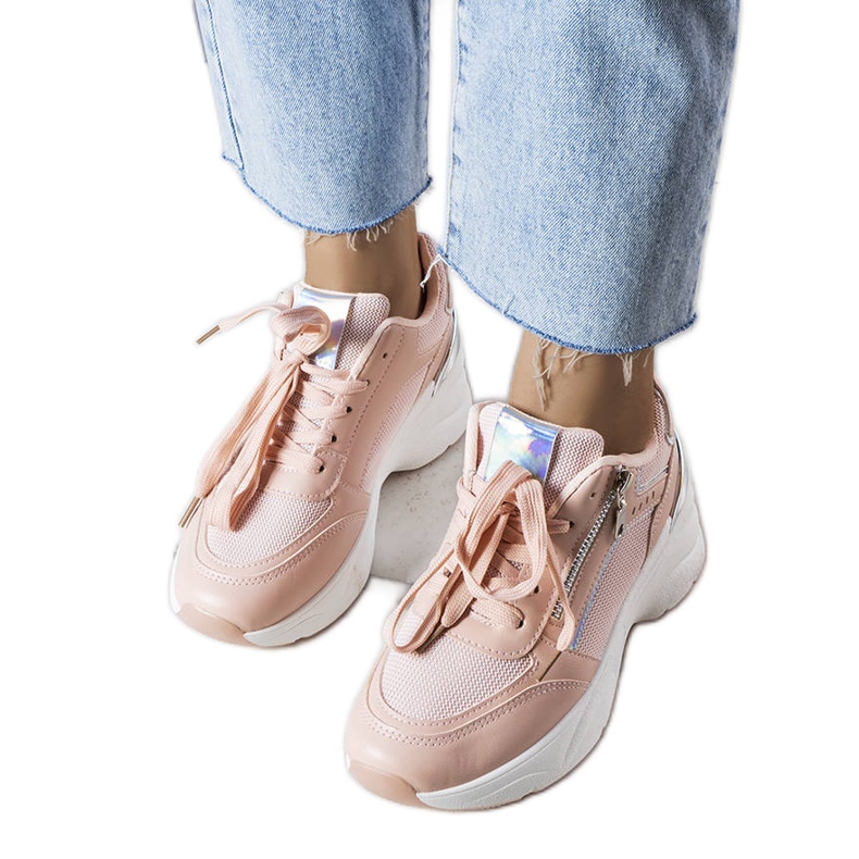 Stacey rosa wedge sneakers