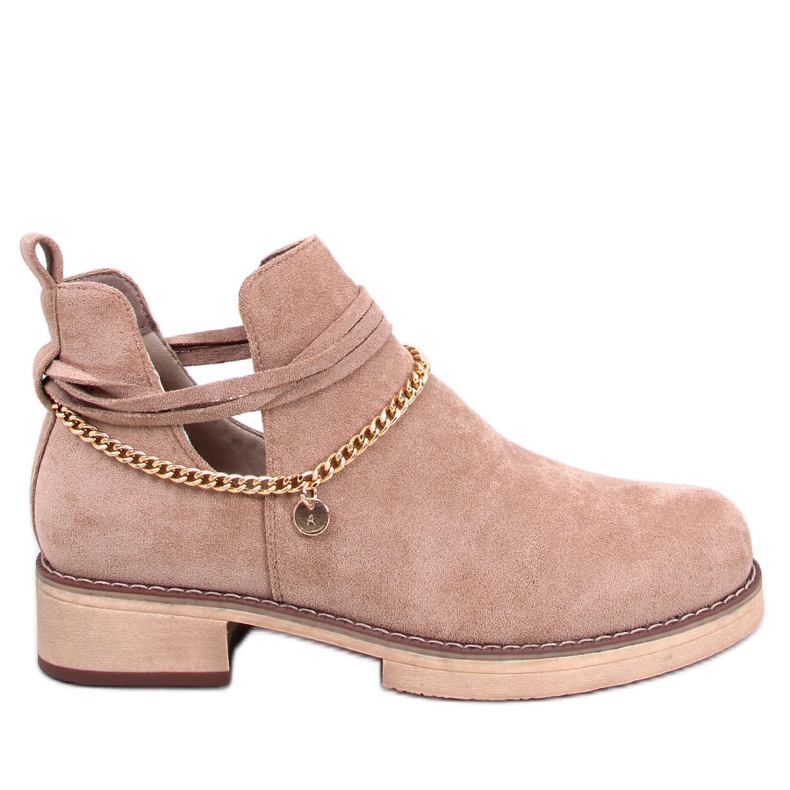 BM Sienna Khaki stövlar med fjäderskurna beige