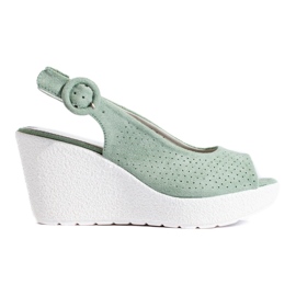 Shelovet gröna sandaler för kvinnor