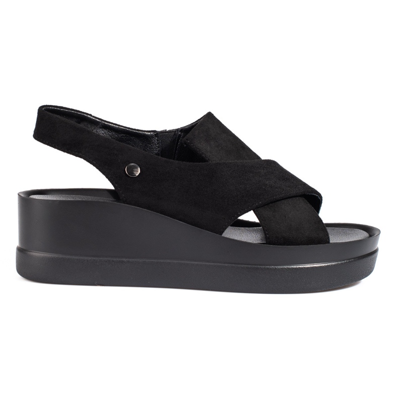 Shelovet svarta sandaler för kvinnor