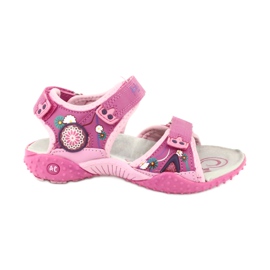 American Club Flickas sandaler med läderinsats amerikansk 1232 rosa purpur