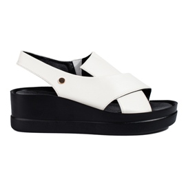 Shelovet kilsandaler för kvinnor vita