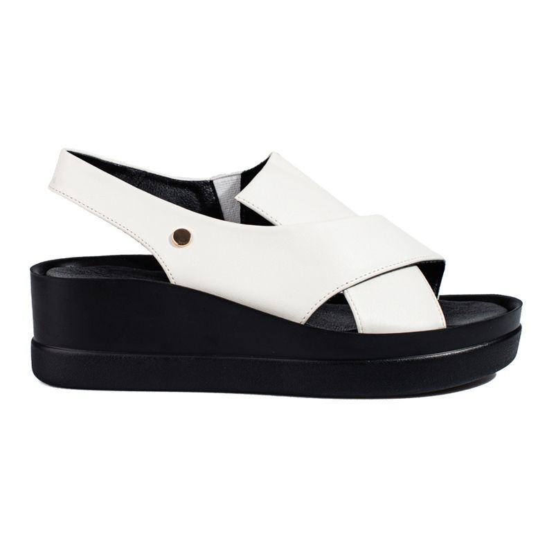 Shelovet kilsandaler för kvinnor vita