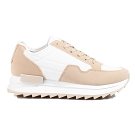 W. Potocki Damsneakers på en tjock sula beige Potocki