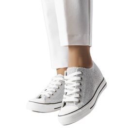 BM Silver glitter wedge sneakers från Kreta