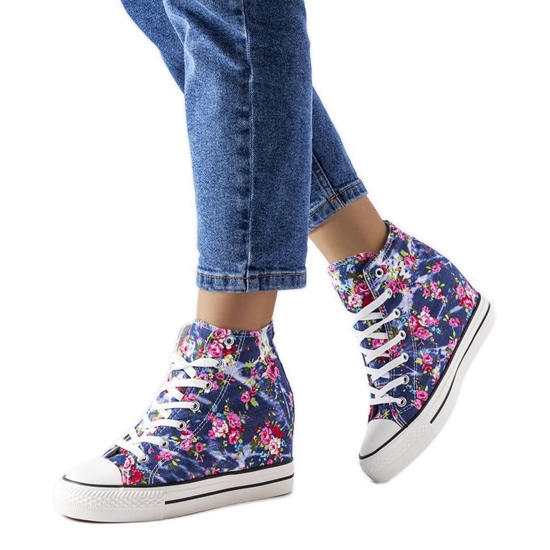 BM Marinblå wedge sneakers från Fouquet