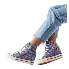 BM Blå blommiga wedge sneakers från Fouquet