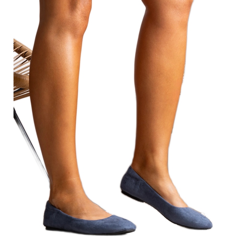 Marinblå ballerinor i ekomocka från Jules