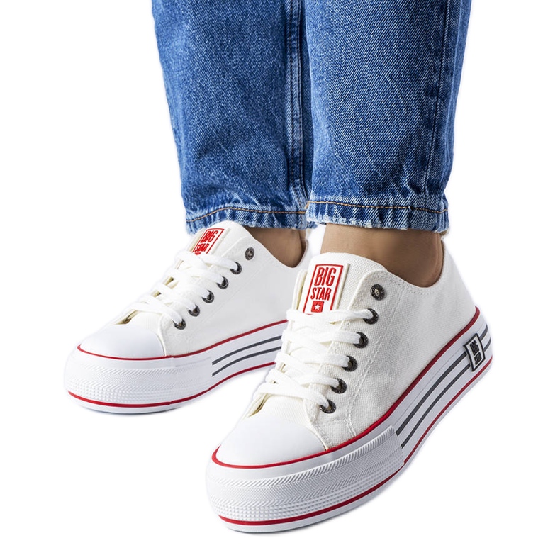 Vita sneakers på plattformen Big Star LL274180