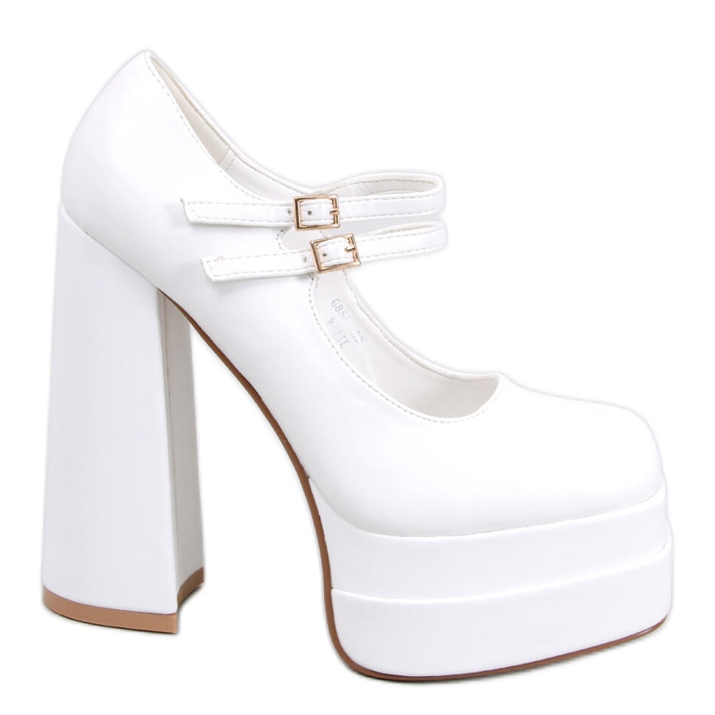 BM Loit White spannmålsplattformspumpar vit