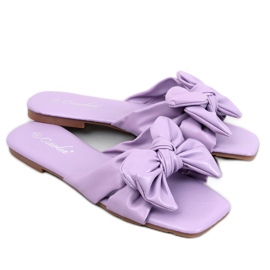 Minnen Lila Bow Slides purpur