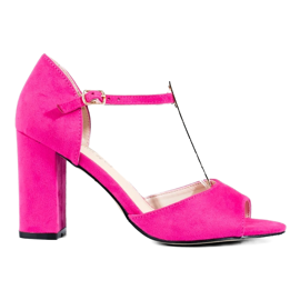 Rosa klassiska Shelovet högklackade sandaler för kvinnor