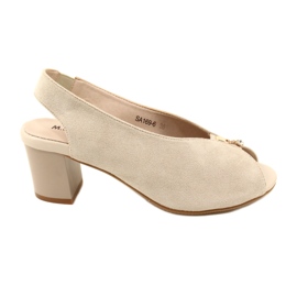 Sandaler på stolpen Daszyński SA169-6 beige