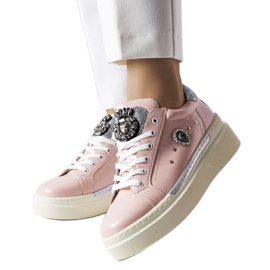 Rosa low wedge sneakers från Cuillerier