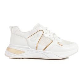 Kvinnors vita sneakers på en tjock sula Shelovet