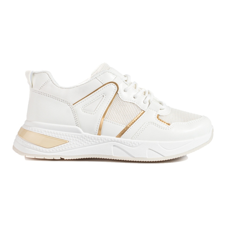 Kvinnors vita sneakers på en tjock sula Shelovet