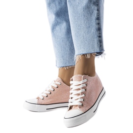 Crete rosa glitter wedge sneakers