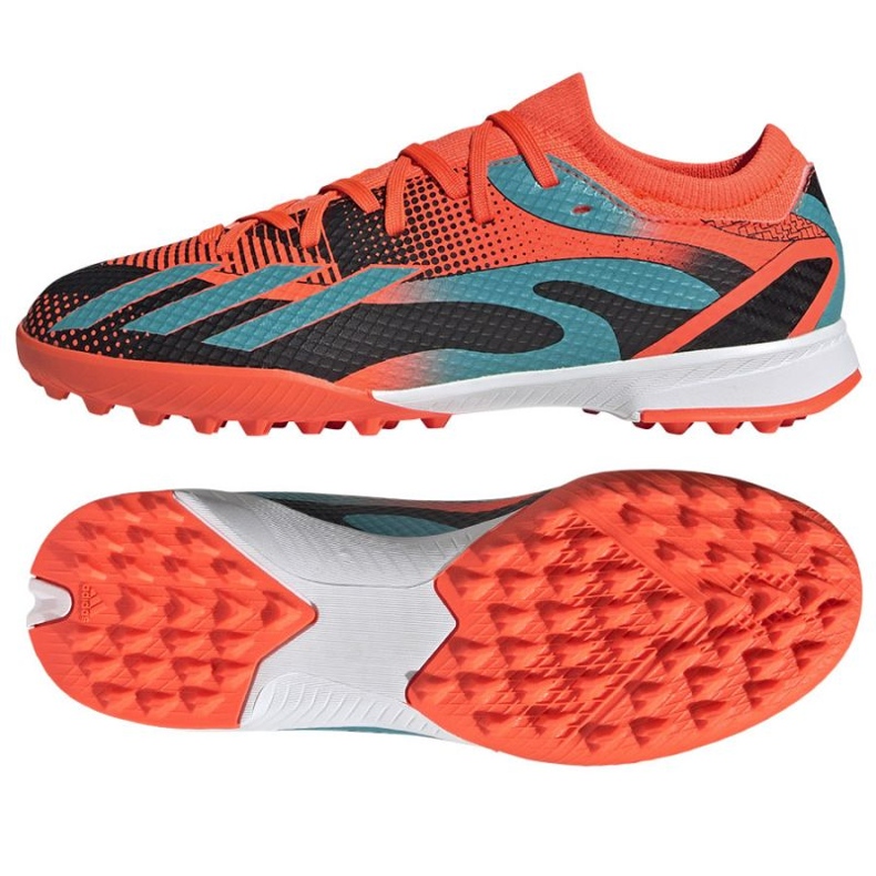 Adidas X Speedportal Messi.3 Tf Jr GZ5141 fotbollsskor orange apelsiner och röda