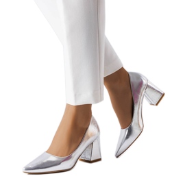 PA1 Fanchon silver pumps