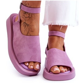 FG2 Bekväma damsandaler Lila Rubie violett