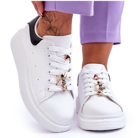 FG2 Damsportskor på en massiv plattform Vit och svart Chante