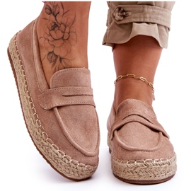 FI1 Espadrilles i mocka dam Beige Keyla