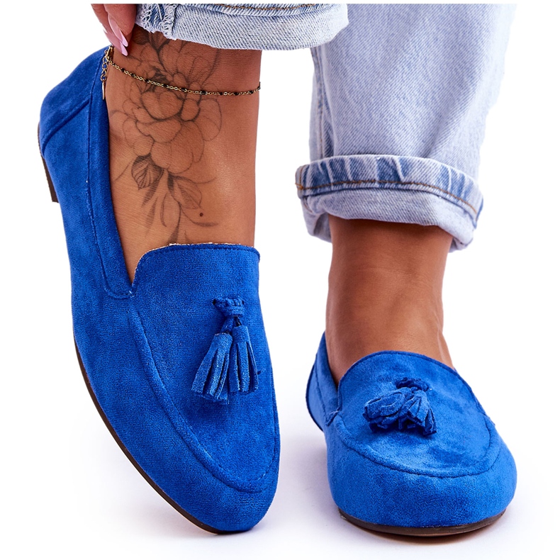 FB1 Mocka Classic Fringed Loafers Blå Averil